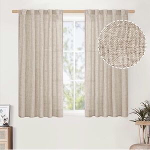 Linen curtains pair - Small/ kitchen window treatment 30” x 42”